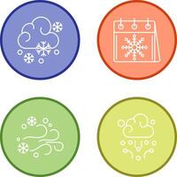 Snowy and Calender Icon vector