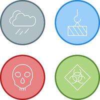 rain and heavy machinery Icon vector