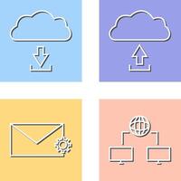 download from cloud upload to cloud Icon vector