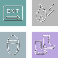 exit and electricity fire Icon vector