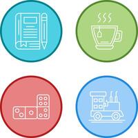 Tea and Diary Icon vector