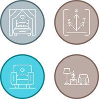 Bed and Axis Icon vector