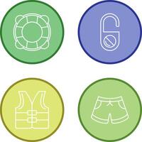 Life Preserver and Do Not Disturb Icon vector