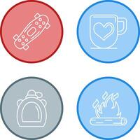 Skateboard and Mug Icon vector