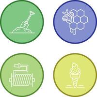 Digging and Honeycomb Icon vector