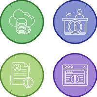 cloud data and information desk Icon vector