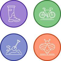 Rain Boots and Cycling Icon vector