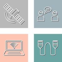 Satellite and Chatting Icon vector