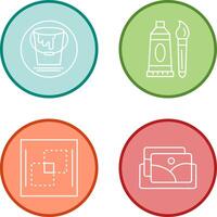 paint bucket and oil paint Icon vector