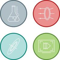 Refraction and beaker Icon vector