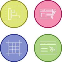 Object Alignment and Web Page Icon vector