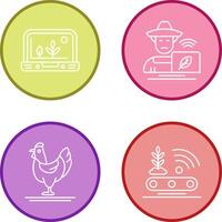 Smart Farm and Farmer Icon vector