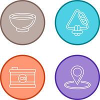 Bowling and Carabiner Icon vector