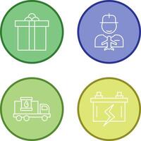 Gift Box and Worker Icon vector