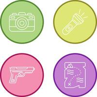 Camera and Flash Light Icon vector