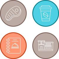 Meat and Coffee Icon vector
