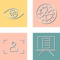 eye and optical diaphram Icon vector