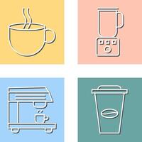 Hot Coffee and Coffee Blender Icon vector