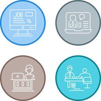 Online Job and Online Job Interview Icon vector