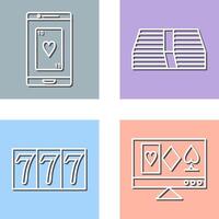 phone gambling and pack of bills Icon vector