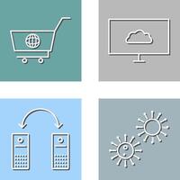 global shopping and cloud sysytem Icon vector