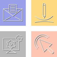 email documents and draw curve Icon vector