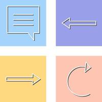 single chat bubble and left arrow Icon vector