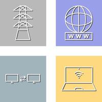 tower and world wide web Icon vector