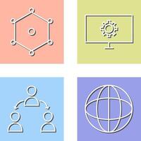 nodes and network setting Icon vector