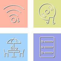 wifi sign and music cd Icon vector