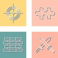 Target and Puzzle Piece Icon vector