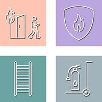running from fire and fire shield Icon vector