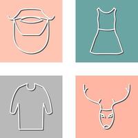 Beard and Moustache and Dress Icon vector