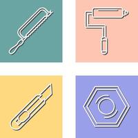 Hacksaw and Paint Roller Icon vector