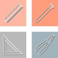 Ruler and Nail Icon vector