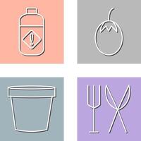 Vegetable plant and Pesticide Icon vector