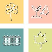 Small flowers and Growing Plant Icon vector