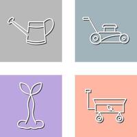 Watering tool and Lawn Mower Icon vector