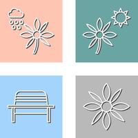 Flower with rain and Flower Icon vector