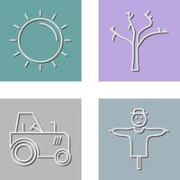 Sun and Tree Icon vector