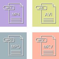 MP4 and AVI Icon vector