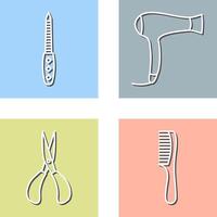 Nail File and Hair Dryer Icon vector