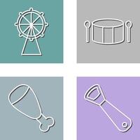 Ferris Wheel and Drum Icon vector