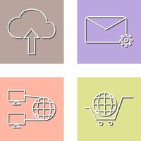 Upload to Cloud and Message Settings Icon vector