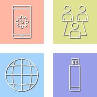 Network Settings and Connected Users Icon vector