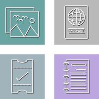 pictures and passport Icon vector