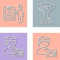 Winner and Male Presenter Icon vector