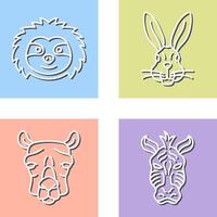 Sloth and Rabbit Icon vector