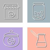 Coffee Shop And sugar Bottle Icon vector