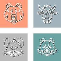 Polar Bear and Bison Icon vector